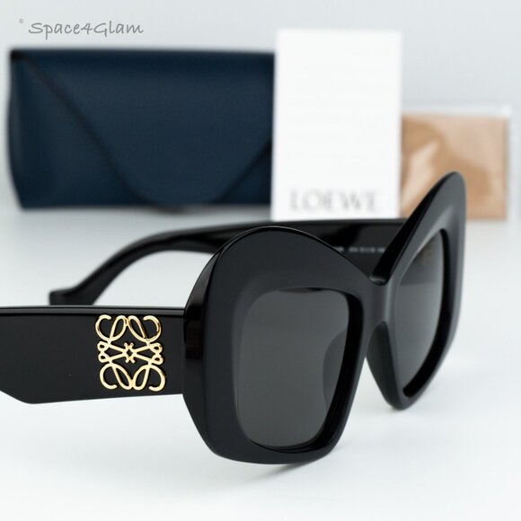 Loewe Women Sunglasses Black Grey Cat Eye LW40128I ANAGRAM 01A NEW AUTHENTIC main image 4